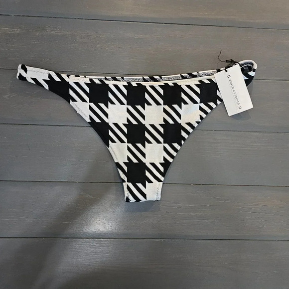 Solid & Striped Women's Black Gingham The Eva Bikini Bottom Size XL - Picture 9 of 12